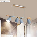 GobekUsa Nordic Metal Linear Chandelier - 4 Head Island Lighting in Green/Grey/White for Restaurants