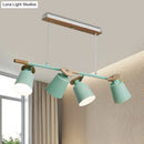 GobekUsa Nordic Metal Linear Chandelier - 4 Head Island Lighting in Green/Grey/White for Restaurants
