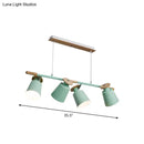 GobekUsa Nordic Metal Linear Chandelier - 4 Head Island Lighting in Green/Grey/White for Restaurants