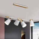 GobekUsa Nordic Metal Linear Chandelier - 4 Head Island Lighting in Green/Grey/White for Restaurants