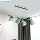 GobekUsa Nordic Metal Linear Chandelier - 4 Head Island Lighting in Green/Grey/White for Restaurants