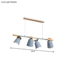 GobekUsa Nordic Metal Linear Chandelier - 4 Head Island Lighting in Green/Grey/White for Restaurants
