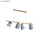GobekUsa Nordic Metal Linear Chandelier - 4 Head Island Lighting in Green/Grey/White for Restaurants