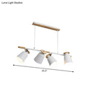 GobekUsa Nordic Metal Linear Chandelier - 4 Head Island Lighting in Green/Grey/White for Restaurants
