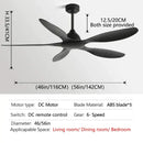 GobekUsa 56-Inch Ceiling Fan: Modern, Remote Control, Commercial, Office, Industry, Non-Lamp Electric Fan