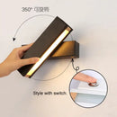 GobekUsa Adjustable Wooden LED Wall Lamp - Minimalist Indoor Lighting for Home Decor