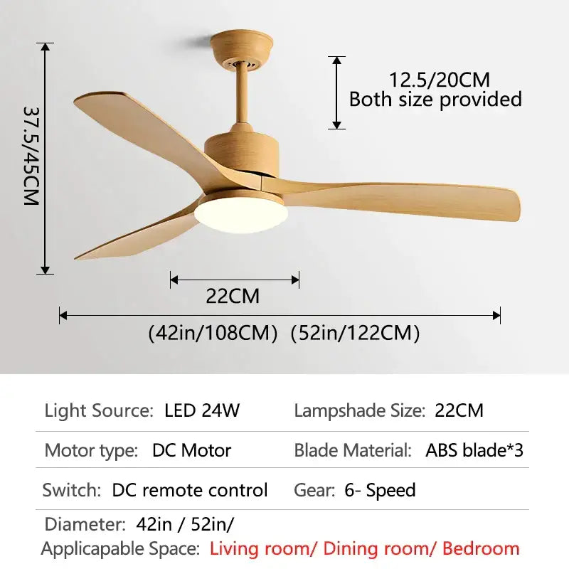 GobekUsa 3 Blade DC Ceiling Fan with LED Light & Remote Control, photo 7 of 12