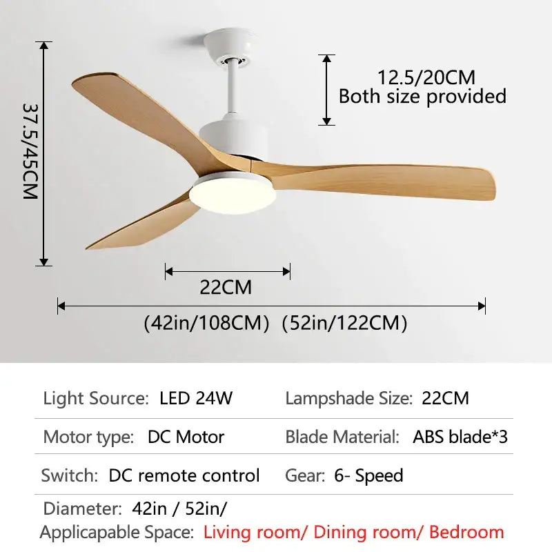 GobekUsa 3 Blade DC Ceiling Fan with LED Light & Remote Control, photo 8 of 12