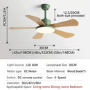 GobekUsa 48" Bedroom Restaurant Ceiling Fan with 5 Wood Blades, DC Motor, LED Light, Remote