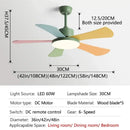 GobekUsa 48" Bedroom Restaurant Ceiling Fan with 5 Wood Blades, DC Motor, LED Light, Remote