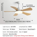 GobekUsa 48" Bedroom Restaurant Ceiling Fan with 5 Wood Blades, DC Motor, LED Light, Remote
