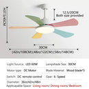 GobekUsa 48" Bedroom Restaurant Ceiling Fan with 5 Wood Blades, DC Motor, LED Light, Remote