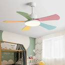GobekUsa 48" Bedroom Restaurant Ceiling Fan with 5 Wood Blades, DC Motor, LED Light, Remote