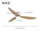 GobekUsa LED Ceiling Fan with Remote Control, Modern Design, Bedroom Decor, 220V
