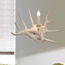GobekUsa Modern White Wall Sconce with Antler Resin Shade for Living Room Lighting