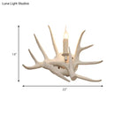 GobekUsa Modern White Wall Sconce with Antler Resin Shade for Living Room Lighting