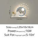 GobekUsa Astronaut Moon Wall Lamp for Children's Bedroom with Simple Modern Design