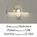 GobekUsa Astronaut Moon Wall Lamp for Children's Bedroom with Simple Modern Design