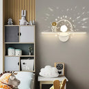 GobekUsa Astronaut Moon Wall Lamp for Children's Bedroom with Simple Modern Design