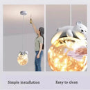 GobekUsa Glass Children Room Chandelier: White Bear Bunny Lamp for Modern Baby Boy Girl Bedroom