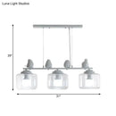 GobekUsa Clear Glass 3-Bulb Island Lighting Fixture: Traditional White Hanging Light Kit with Birds - Perfect for Dining Room" 

Note: The revised title focuses on the essential components while keeping it concise.