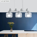 GobekUsa Clear Glass 3-Bulb Island Lighting Fixture: Traditional White Hanging Light Kit with Birds - Perfect for Dining Room" 

Note: The revised title focuses on the essential components while keeping it concise.