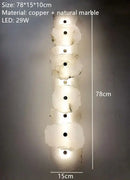 GobekUsa Brass Marble Wall Lamp: Luxury Sconce for Bedroom Living Dining Room Decor