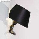 GobekUsa Modern White/Black Cone Wall Sconce: Fabric LED Wall Mount Light for Bedside