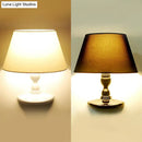 GobekUsa Modern White/Black Cone Wall Sconce: Fabric LED Wall Mount Light for Bedside