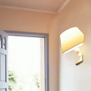 GobekUsa Modern White/Black Cone Wall Sconce: Fabric LED Wall Mount Light for Bedside