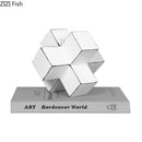 GobekUsa Cube Block Sculpture Resin Desk Decoration Modern Artwork Ornament