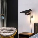 GobekUsa Designer Bird Wall Lamp Modern Resin White Black LED Light Bedroom Living Room