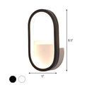GobekUsa Mini Aluminum Ellipse LED Wall Lamp in Simplicity White/Black - Warm/White Light