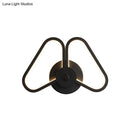 GobekUsa Metal Double Triangles Sconce Light - Simplicity White/Black LED Wall Lighting in White/Warm Light