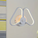 GobekUsa Metal Double Triangles Sconce Light - Simplicity White/Black LED Wall Lighting in White/Warm Light