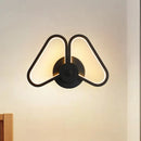 GobekUsa Metal Double Triangles Sconce Light - Simplicity White/Black LED Wall Lighting in White/Warm Light