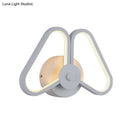 GobekUsa Metal Double Triangles Sconce Light - Simplicity White/Black LED Wall Lighting in White/Warm Light
