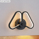 GobekUsa Metal Double Triangles Sconce Light - Simplicity White/Black LED Wall Lighting in White/Warm Light