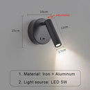 Modern white & black led wall lamp bedroom reading light by Decorbites