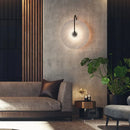 GobekUsa Modern LED Wall Sconce with Black Mica Disc Shade