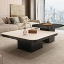 GobekUsa Light Luxury Rock Square Coffee Table Modern Minimalist Living Room Combo
