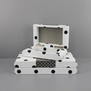 GobekUsa Black & White Polka Dot Leather Storage Box | Geometric Pattern Desktop Organizer