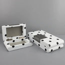 GobekUsa Black & White Polka Dot Leather Storage Box | Geometric Pattern Desktop Organizer