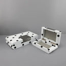 GobekUsa Black & White Polka Dot Leather Storage Box | Geometric Pattern Desktop Organizer