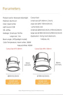 GobekUsa 12W Anti-glare Recessed Downlight Spotlights Ra97 Indoor Lamp for Living Room