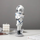 Modern white & blue astronaut resin figurines living room decor by Decorbites