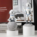 Modern white & blue astronaut resin figurines living room decor by Decorbites