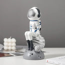 Modern white & blue astronaut resin figurines living room decor by Decorbites