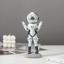 Modern white & blue astronaut resin figurines living room decor by Decorbites