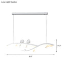 GobekUsa Modern White Branch LED Island Light - 27"/37.5" Wide Acrylic Pendant with Warm/White Light and Bird Design